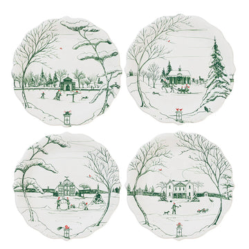 Juliska Country Estate Winter Frolic Party Plate Assorted Set of 4