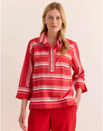 Hinson Wu 3/4 Sleeve Aileen Shirt - Rouge/White
