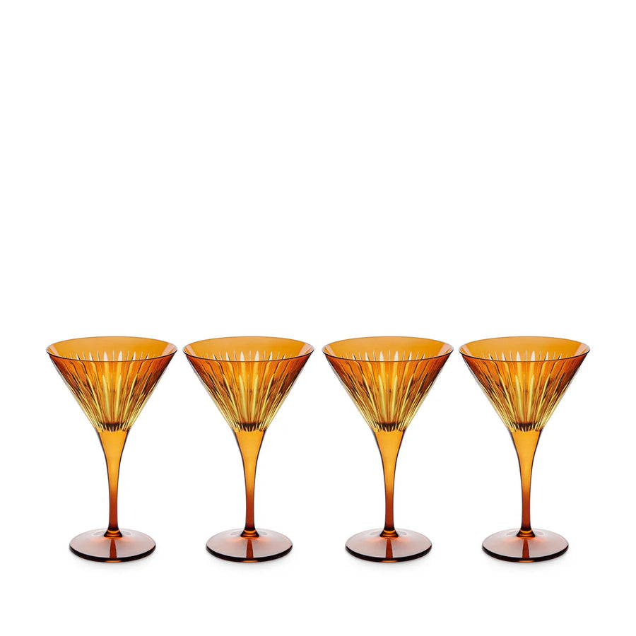 L’Objet Prism Martini Glasses: Amber (Set of 4)