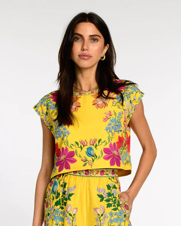 Elizabeth James the Label Jackie Top in Tapestry Yellow