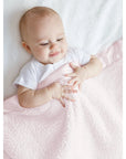 Little Giraffe Chenille Blanket in Dusty Pink