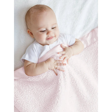 Little Giraffe Chenille Blanket in Dusty Pink
