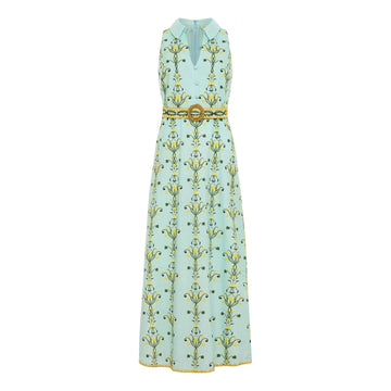 Anna Cate Jill Midi in Aqua Garden