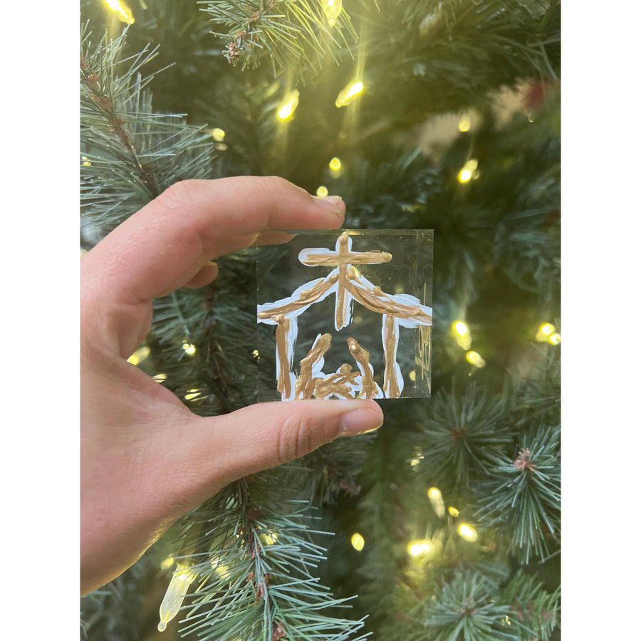 Lucite Nativity Block