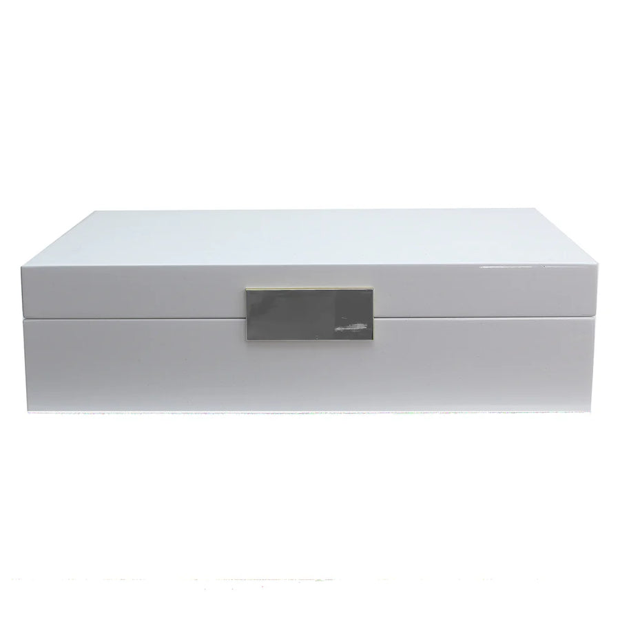 Addison Ross Large White Jewelry Box with Gold