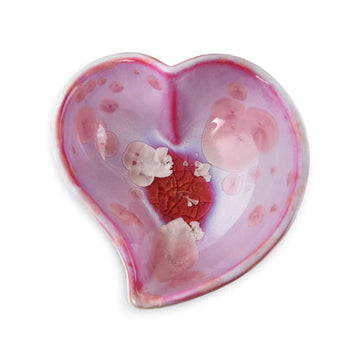 Simon Pearce Crystalline Twist Heart Bowl - Rose