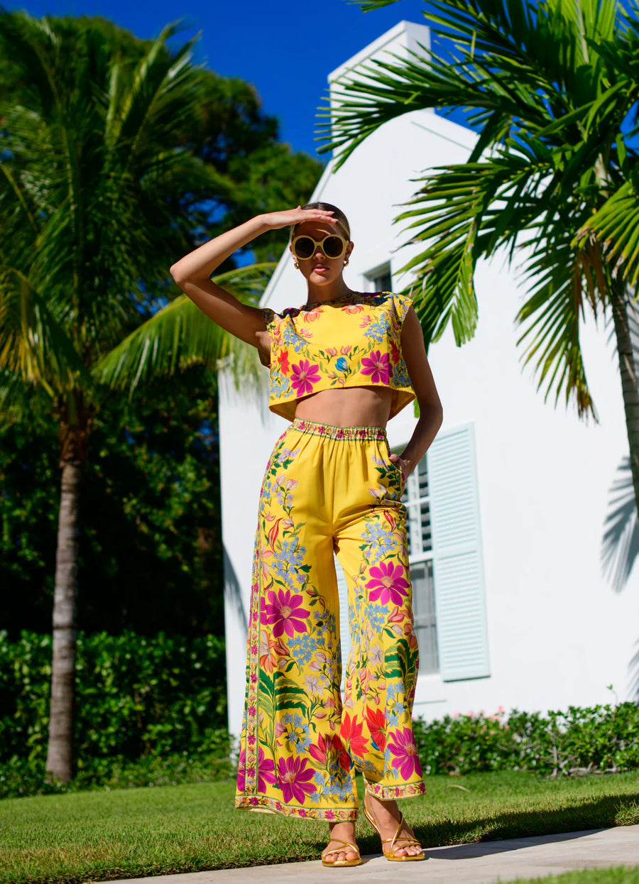 Elizabeth James The Label Presley Pant in Tapestry Yellow