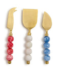 Two’s Company Red, White and Blue Cheese Knives s/3