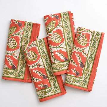 Pomegranate Harvest Pinecone Napkin S/4