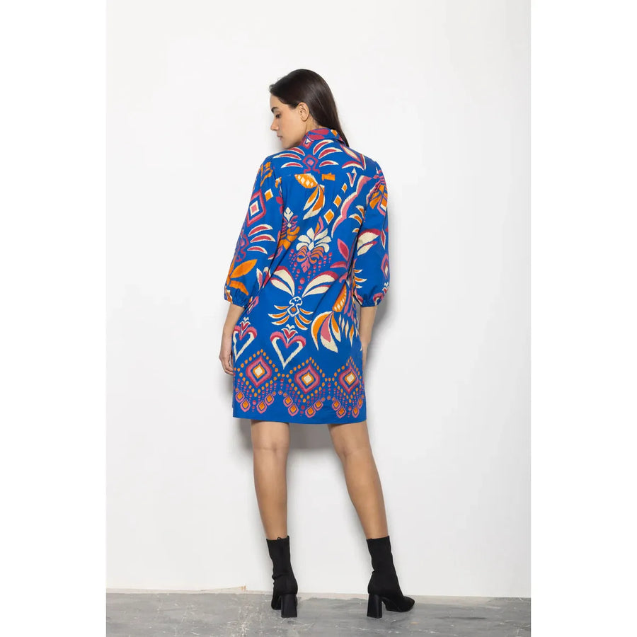 Maude Vivante Ava Dress in Cobalt Ikat