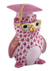 Herend Graduation Owl : Raspberry