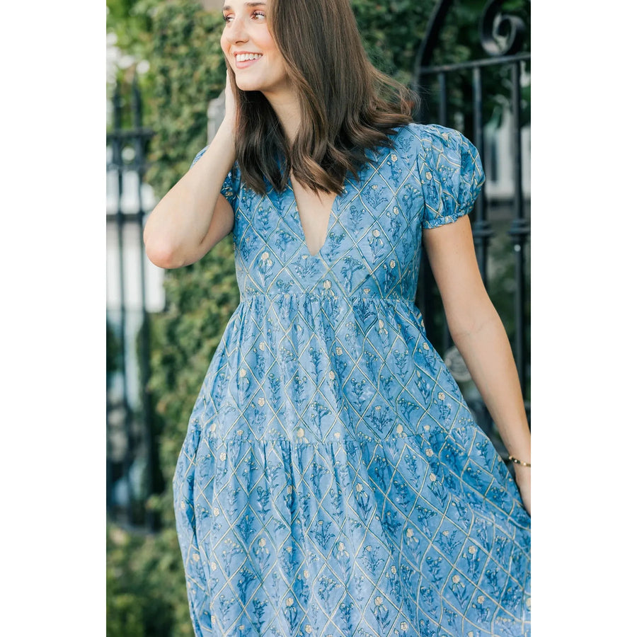 Victoria Dunn Clover Dress - Sky Blue : Small