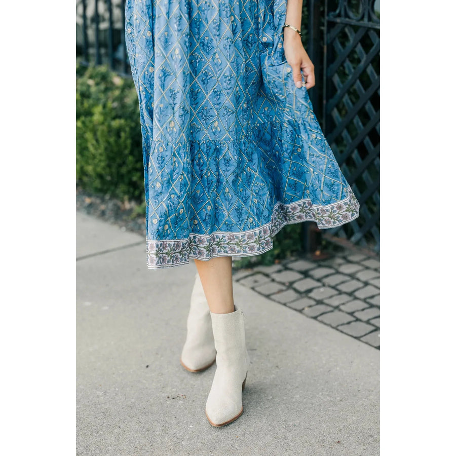 Victoria Dunn Clover Dress - Sky Blue: Large