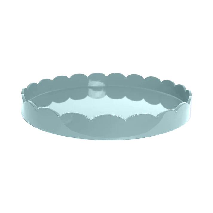 Addison Ross Eau de Nil Round Medium Scalloped Tray 16"