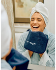 Weezie Navy Makeup Towel with Eyelid
