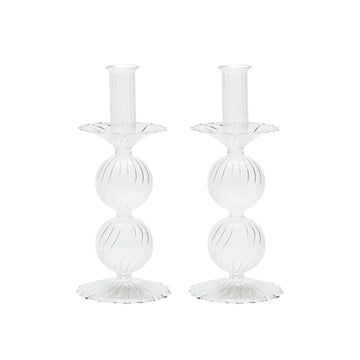 Kim Seybert Bella Candlestick Set of 2: Clear