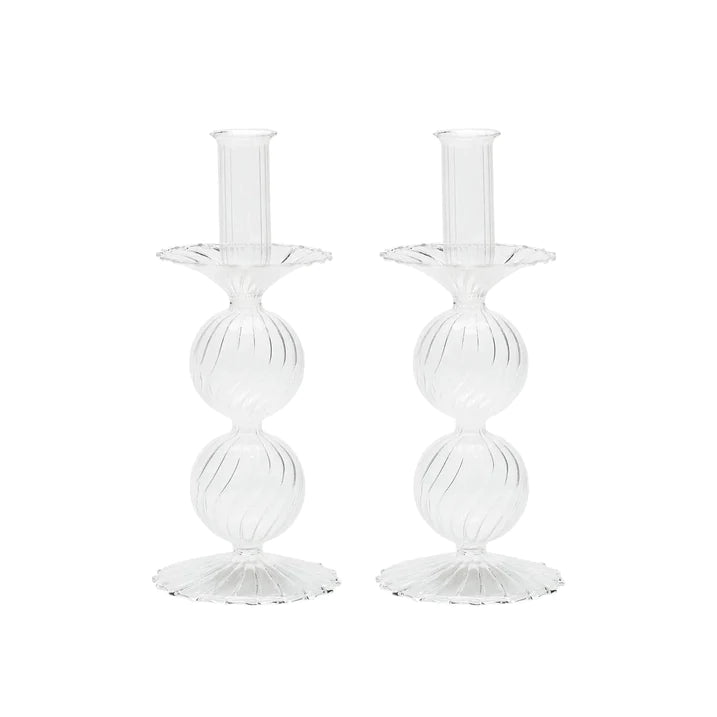 Kim Seybert Bella Candlestick Set of 2: Clear