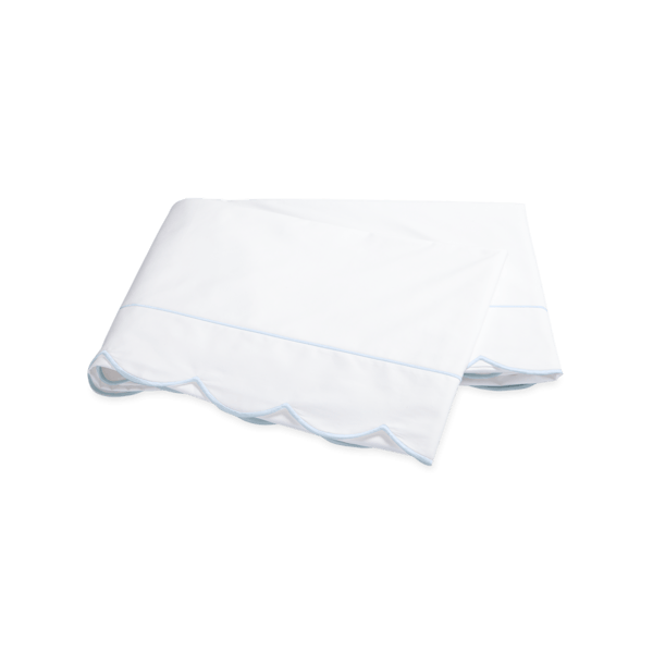 Matouk Butterfield King Flat Sheet in Blue Protocol