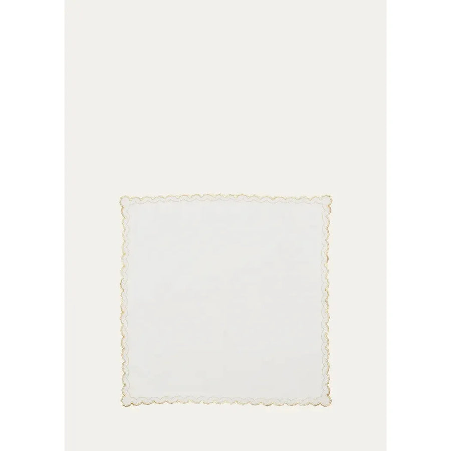 Kim Seybert Arches Napkin in White & Gold