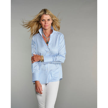 Claridge + King The League Top - Monet Stripe Blue
