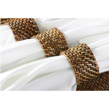 Tetterton-Stanley Wedding Registry: Calaisio Rattan Napkin Rings (Set of 4)