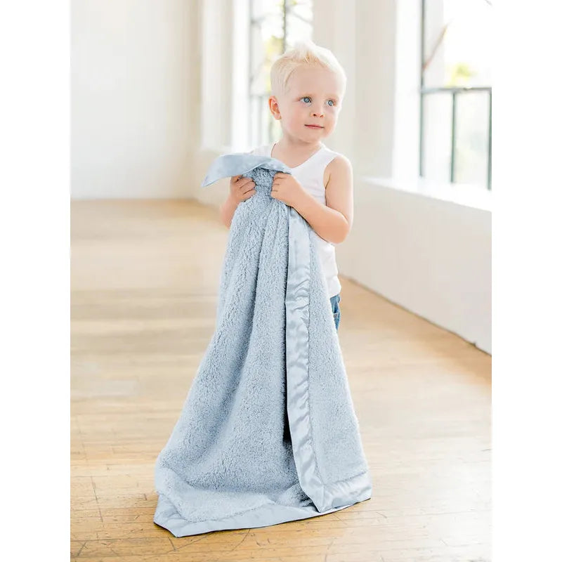 Little Giraffe Chenille Blanket - Blue