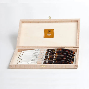 Jefferson-Carlson Wedding Registry: Claude Dozorme Berlingot Flake Steak Knives (Boxed Set of 6)