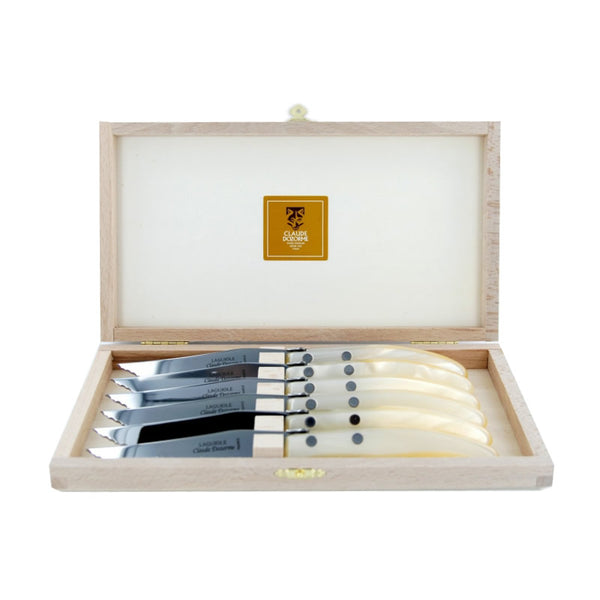 Claude Dozorme Berlingot Steak Knives in Natural - Set of 6