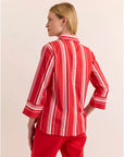 Hinson Wu 3/4 Sleeve Aileen Shirt - Rouge/White