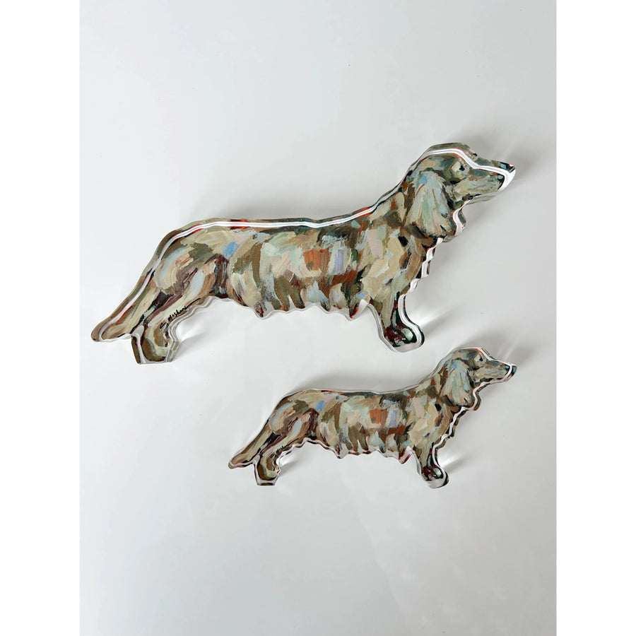 Dachshund Blonde Long-Haired Acrylic Shelfie