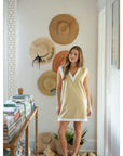 Emily McCarthy Emily Shift Dress in White Sand