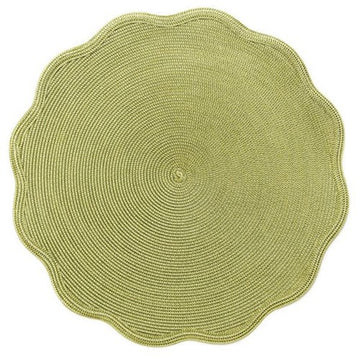 Deborah Rhodes Canary Moss Scalloped Round Placemat