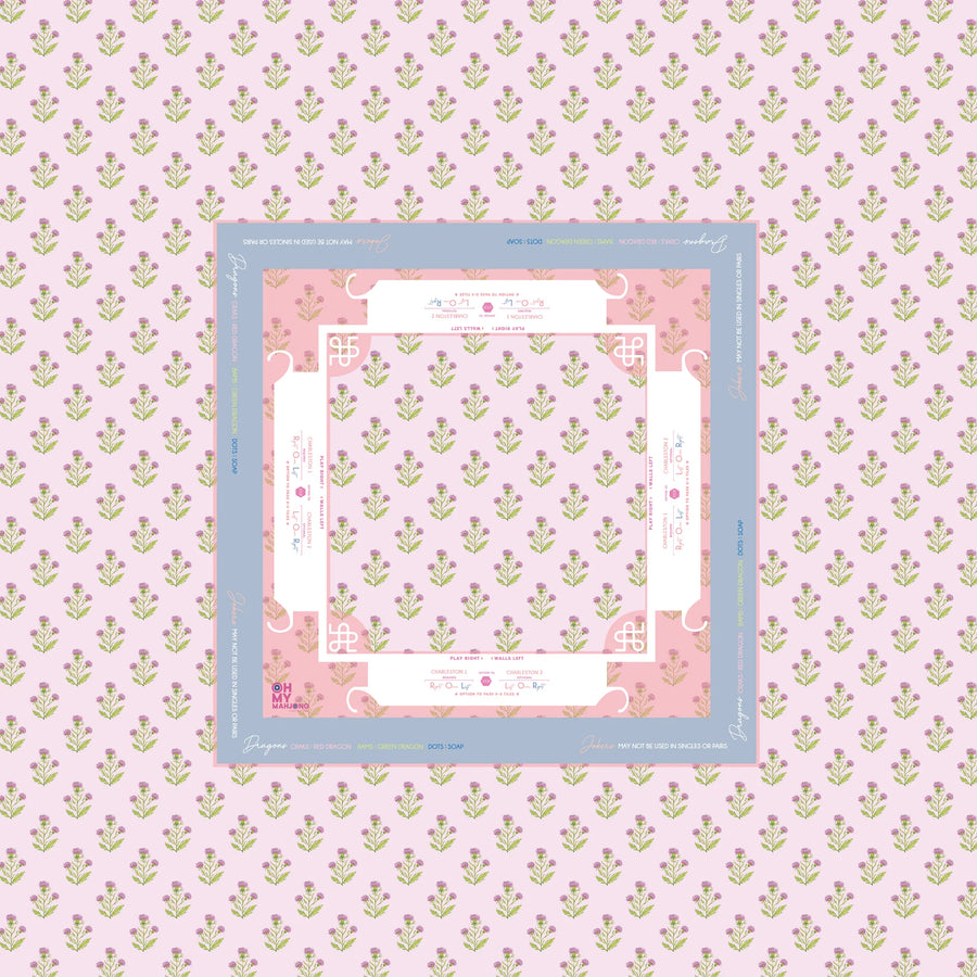 Oh My Mahjong Purple Thistle Instructional Mahjong Tablecloth