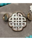 Clara Williams Company White Mother of Pearl Carved Knot Signature Centerpiece
