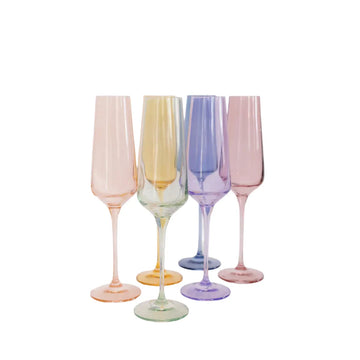 Collier and Smith Wedding Registry: Estelle Mixed Pastel Champagne Flutes