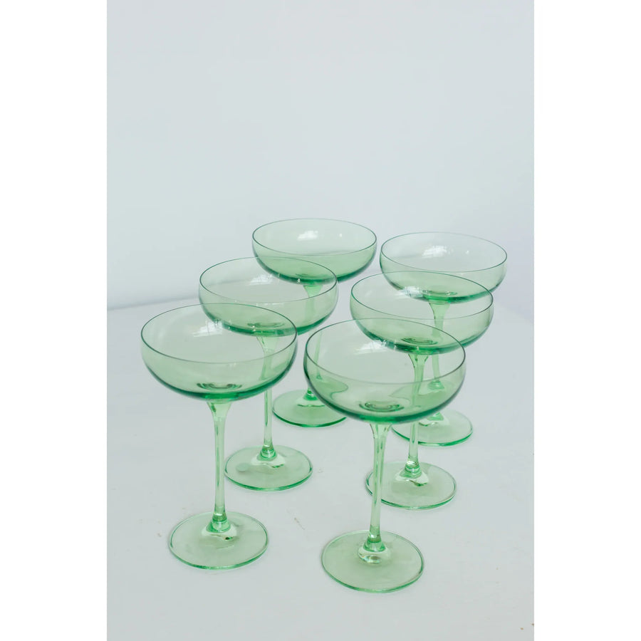 Jefferson-Carlson Wedding Registry: Estelle Mint Green Coupes (Boxed Set of 6)