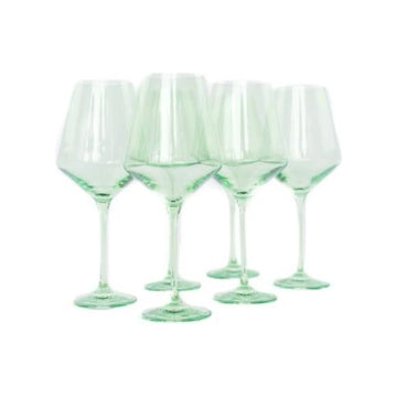 Elmore and Dennis Wedding Registry: Estelle Mint Green Wine Glasses (Set of 6)