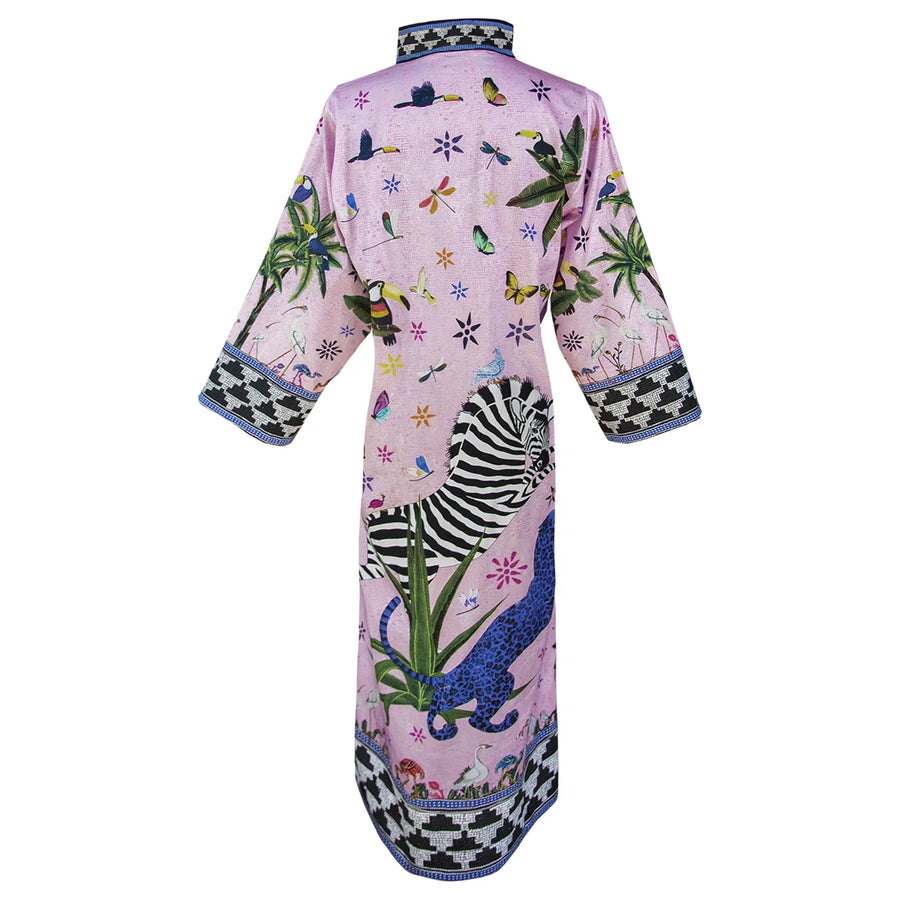 Ortigia Sicilia Cotton Jungle Pink Kaftan