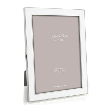 Addison Ross White Enamel & Silver Photo Frame : 5x7