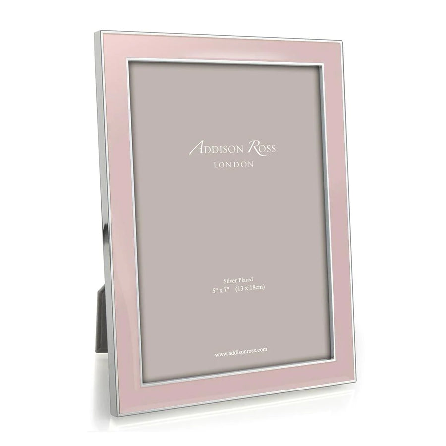 Addison Ross Light Pink Enamel & Silver Photo Frame: 4x6