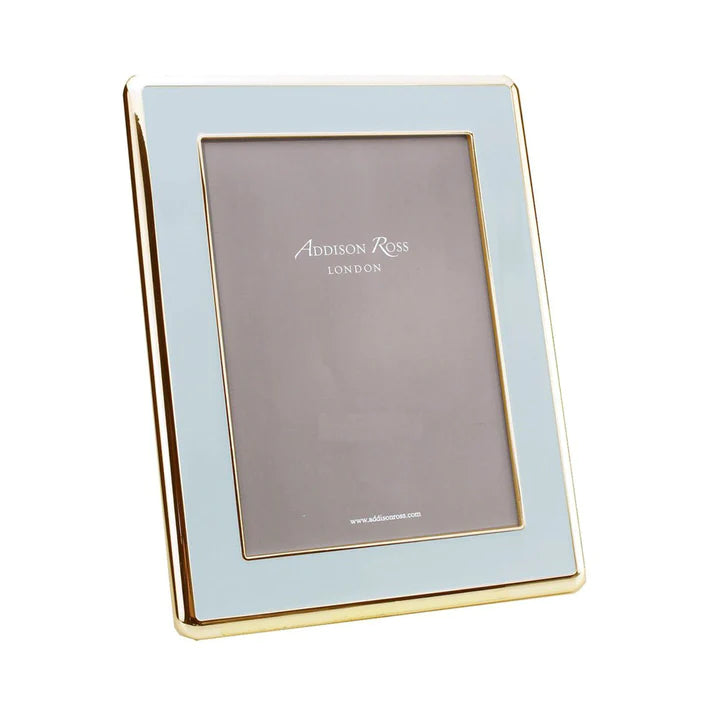 Addison Ross Curved Powder Blue Enamel and Gold Frame : 5x7