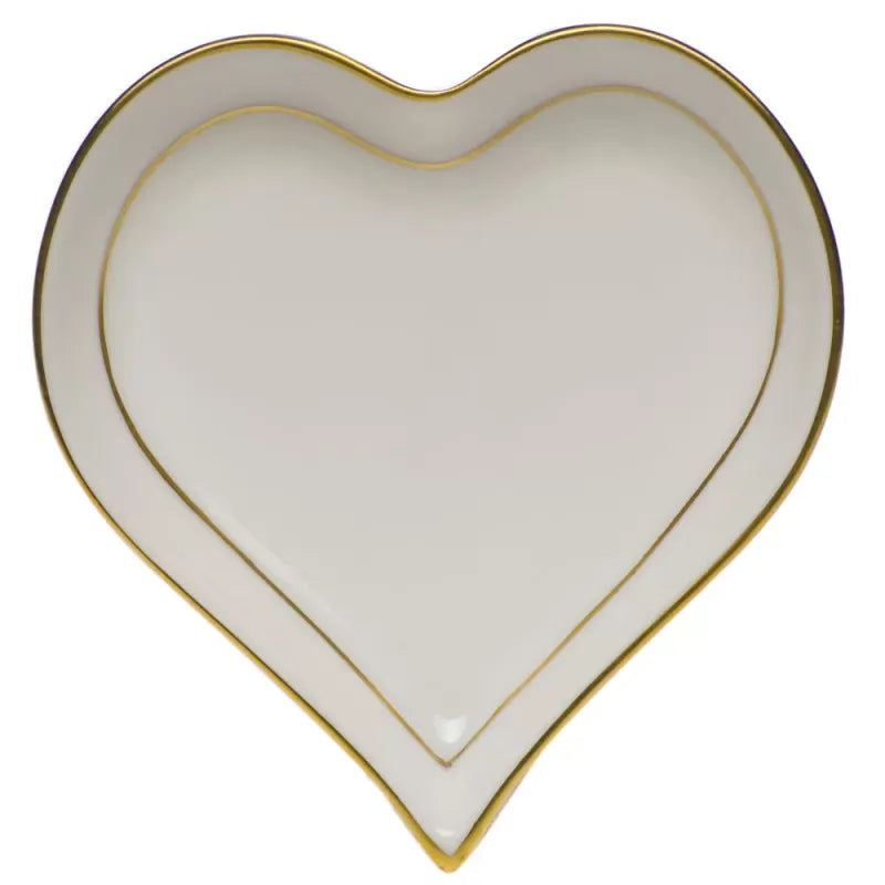 Herend Small Heart Tray : Gold