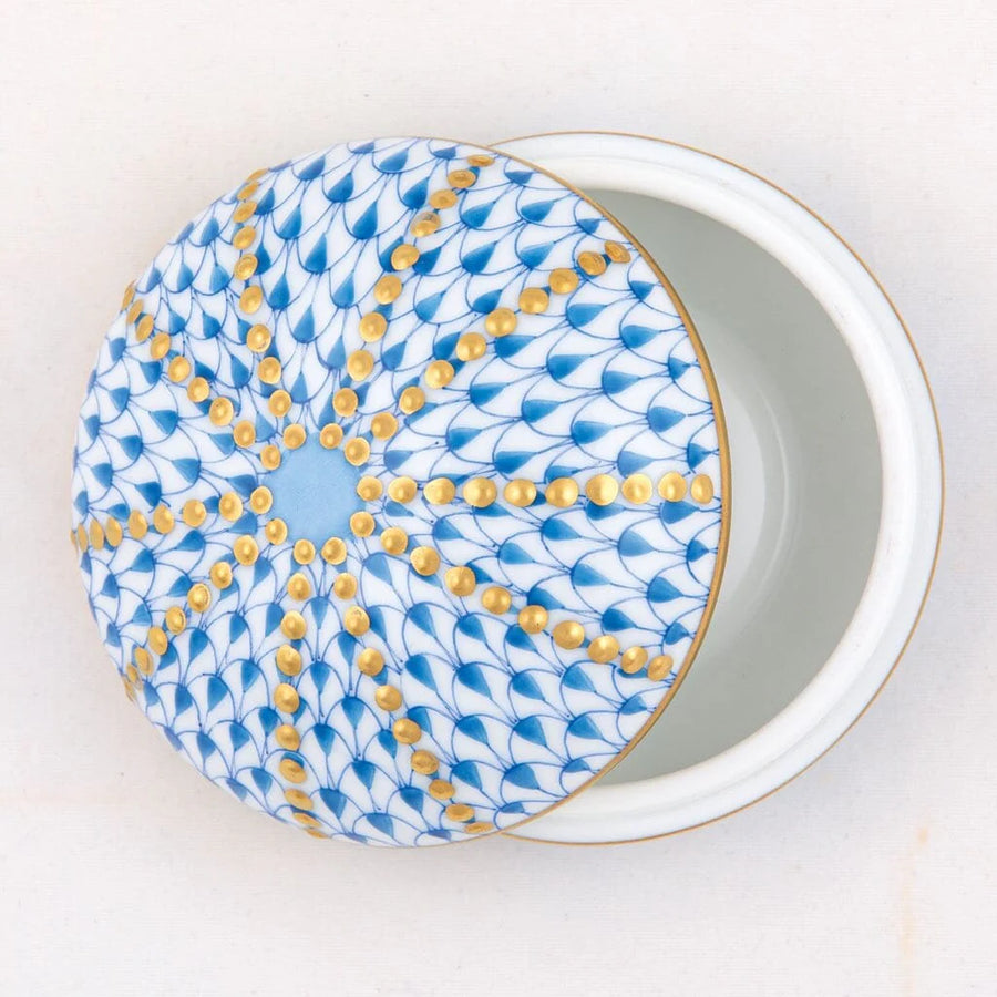Herend Sea Urchin Box : Blue