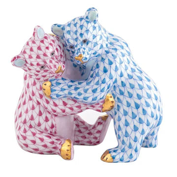 Herend Bear Hug - Blue/Raspberry
