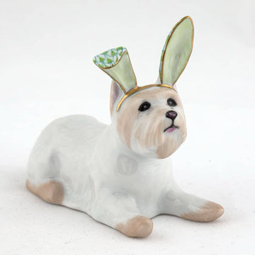 Herend Westie with Bunny Ears - Key Lime