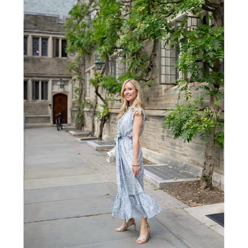 Anna Cate Emmaline Midi Dress - Dusty Blue : XS