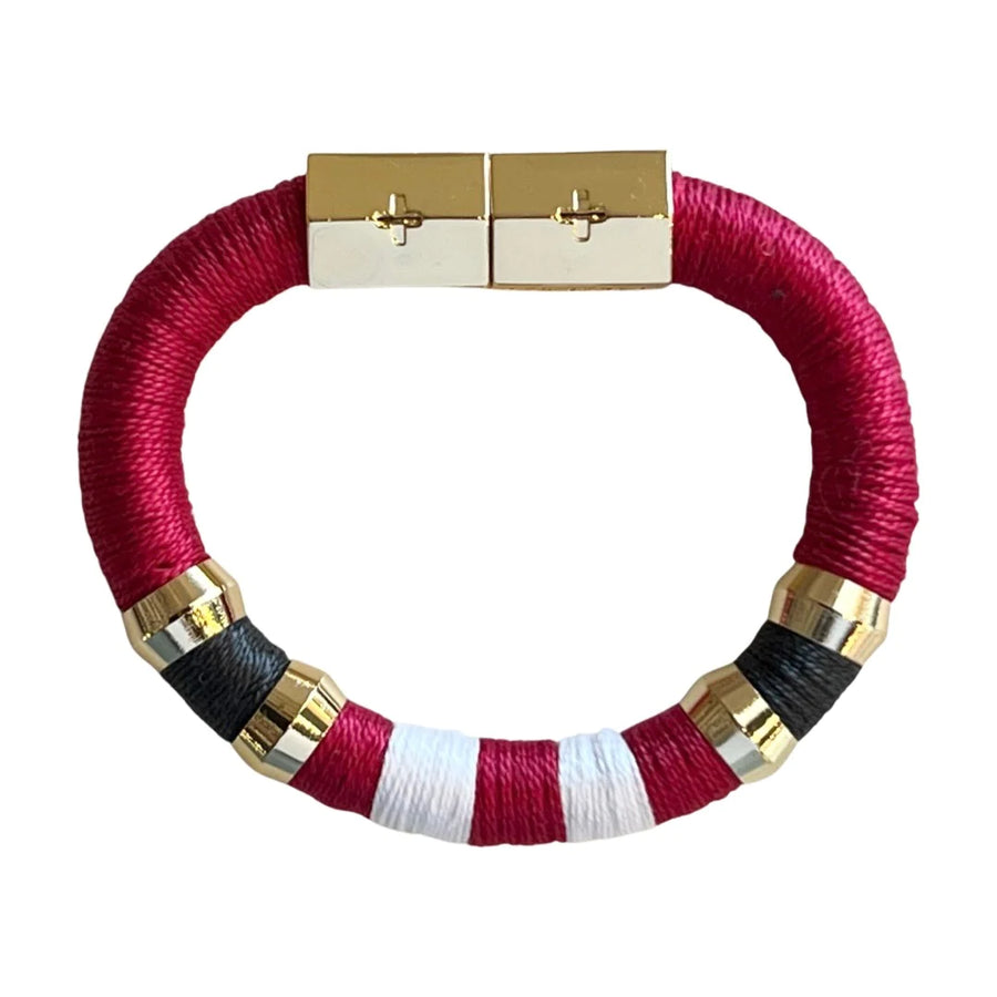 Holst + Lee Game Day Bracelet-Red/White/Grey