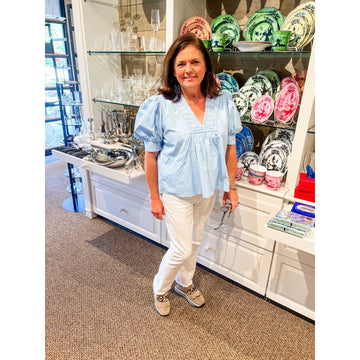 Anna Cate Emilia Top-Light Blue : Medium