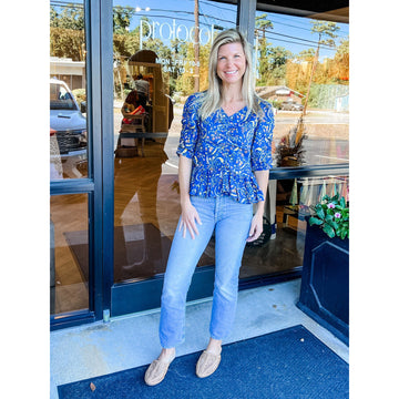 Anna Cate Charley Top-Yellow Paisley : XS