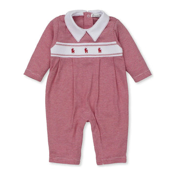 Kissy Kissy Classic Treasures Holiday Stripe Boy Playsuit: 3-6 Months